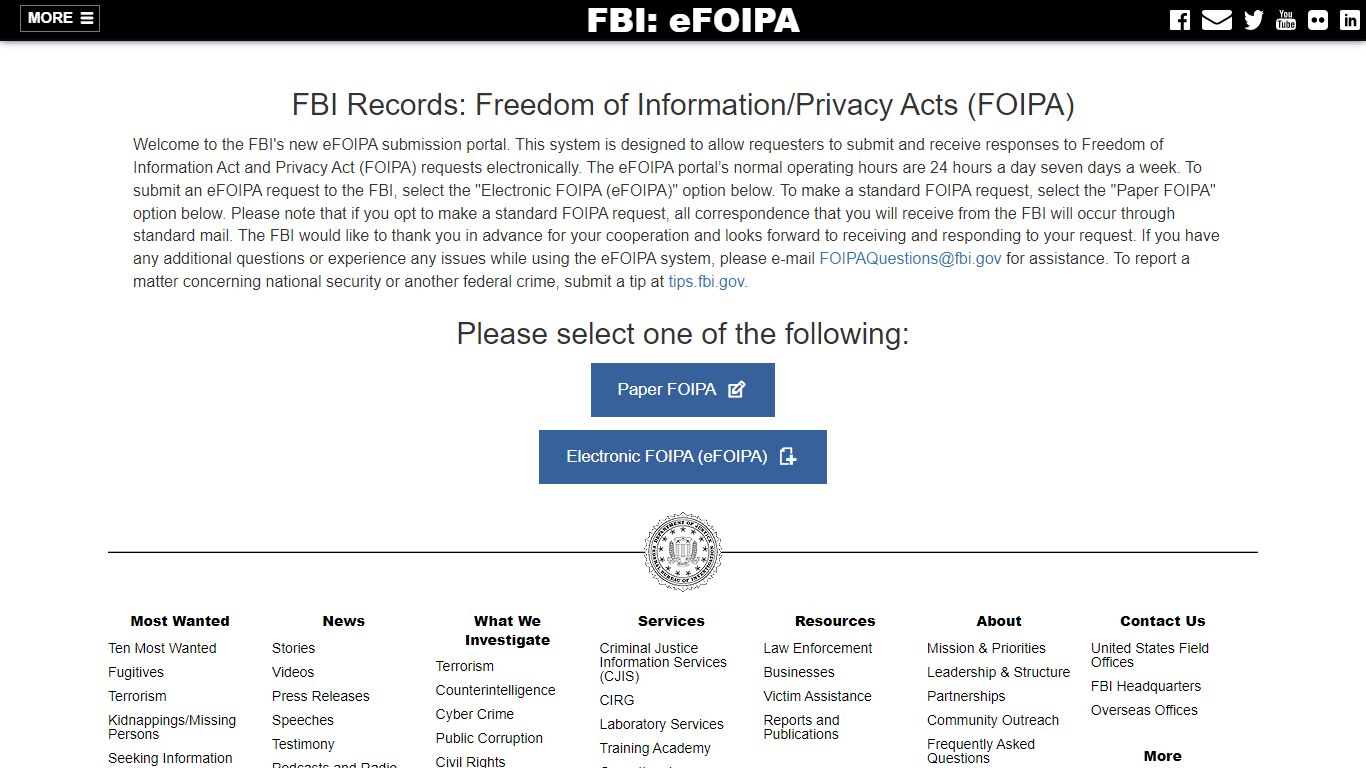 eFOIPA Authorization